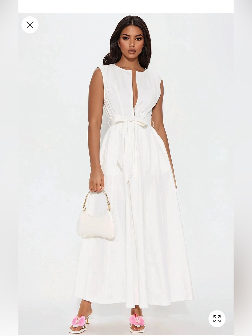 Fashion Nova Sandra Twill Maxi Dress - white - Picture 4 of 4
